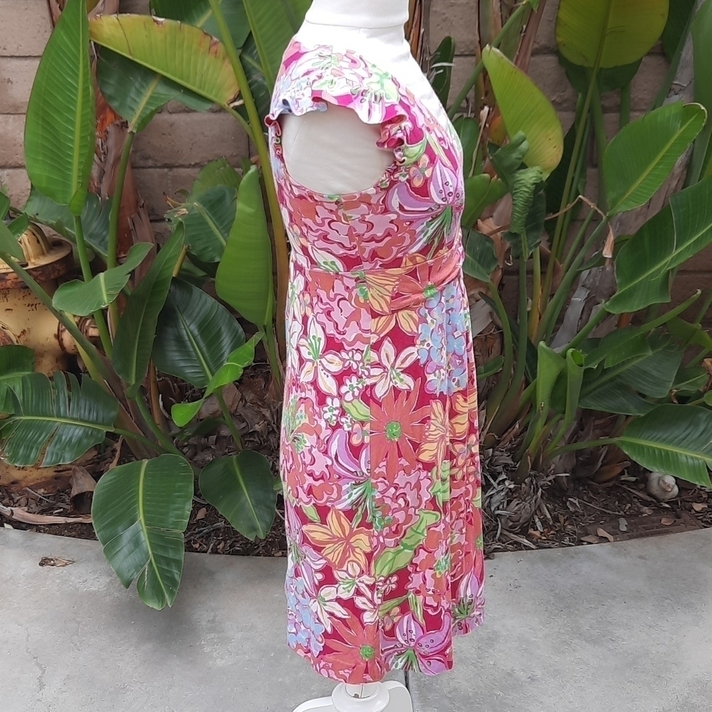 Lilly Pulitzer Shianne Azaela sleeveless vneck silk blend dress small - Picture 3 of 10
